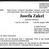 Bartmus Josefa 1916-1998 Todesanzeige